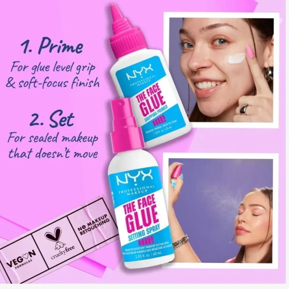 🦋 NYX The Face Glue Gripping Setting Spray New Full Size